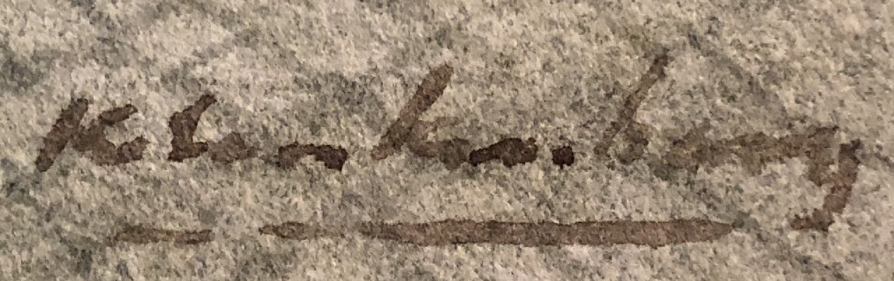 Karel Klinkenberg signatures The Grote markt and the Meat hall in Haarlem