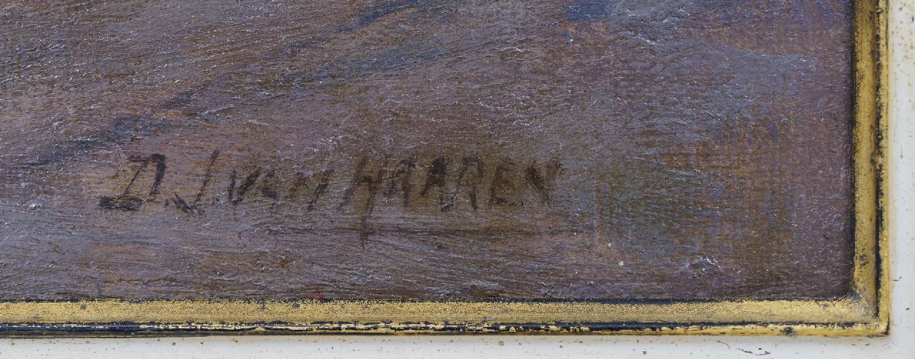 Dirk van Haaren signatures A view of Amsterdam with the Oudekerkstoren