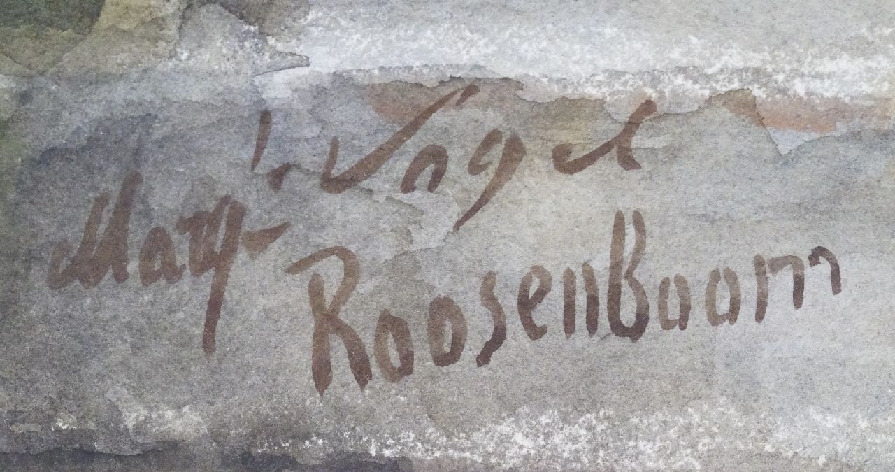 Margaretha Roosenboom signatures Pink roses on a stone ledge