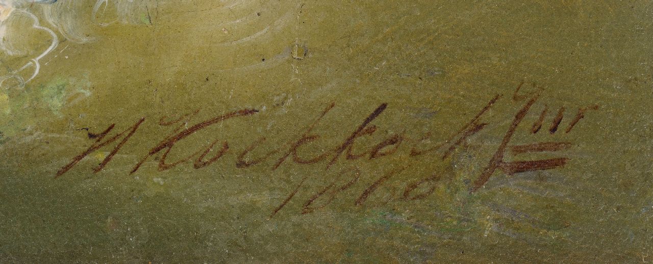 Hermanus Koekkoek jr. signatures Sailing ships on a choppy sea