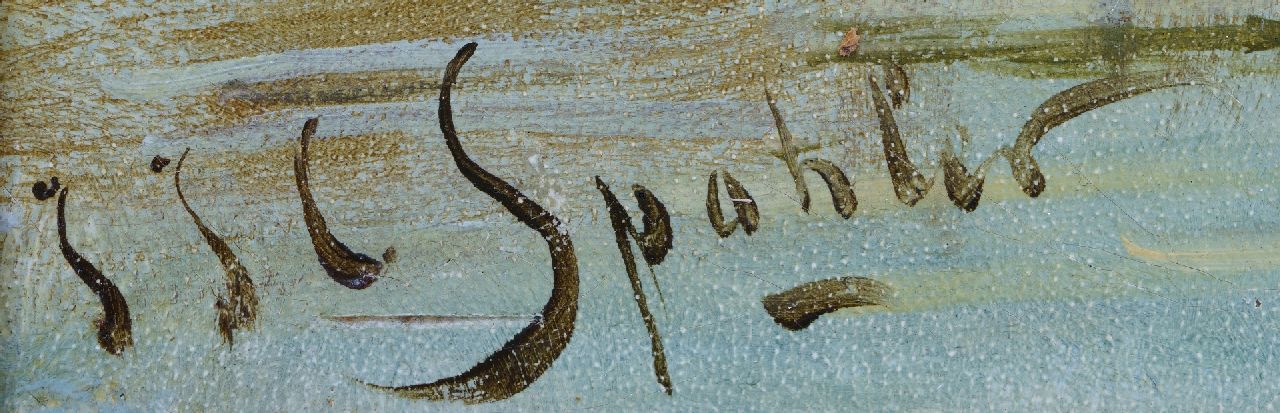 Jacob Jan Coenraad Spohler signatures A river landscape in summer
