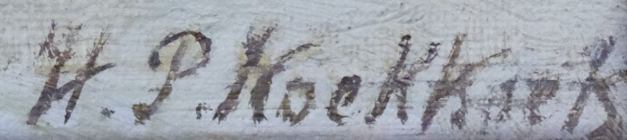 Hendrik Pieter Koekkoek signatures Deers in a snowy forest