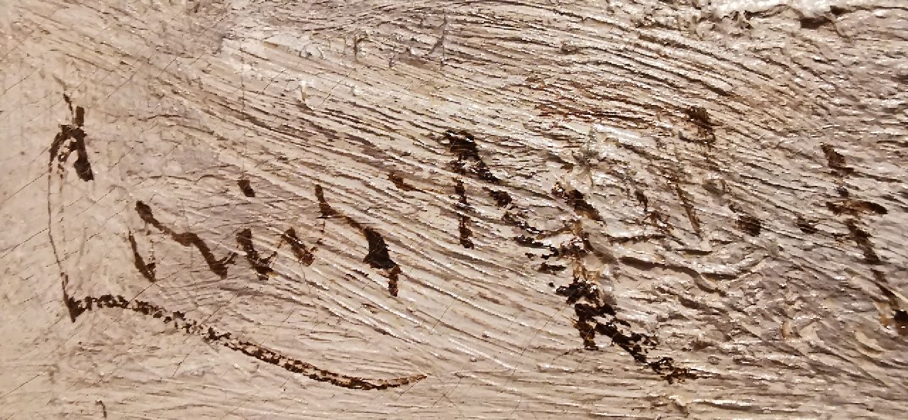 Louis Apol signatures Gathering wood in a snowy forest