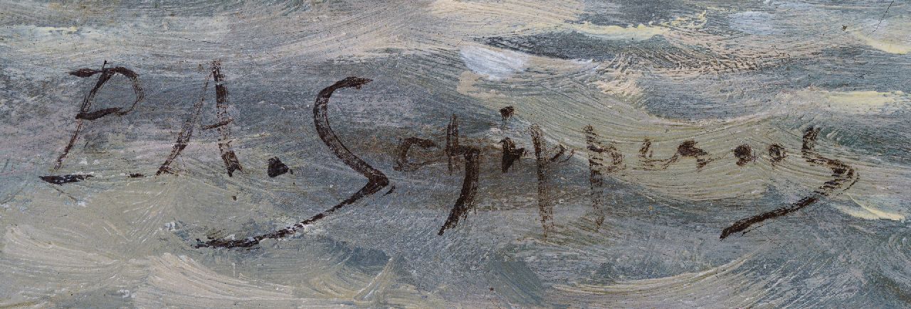 Piet Schipperus signatures River under a Dutch cloudy sky