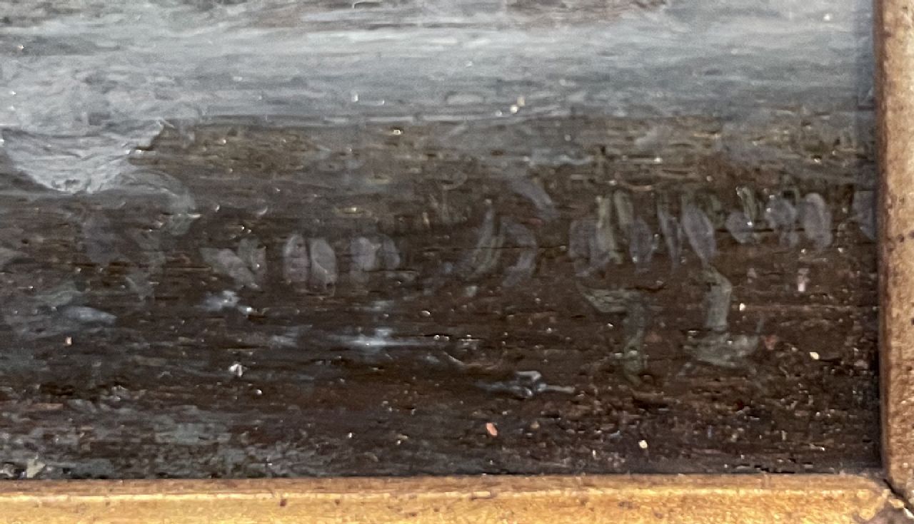 Elias Pieter van Bommel signatures Skating fun on a frozen canal in a town