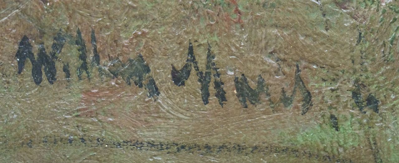 Willem Maris signatures Ducks by a pond