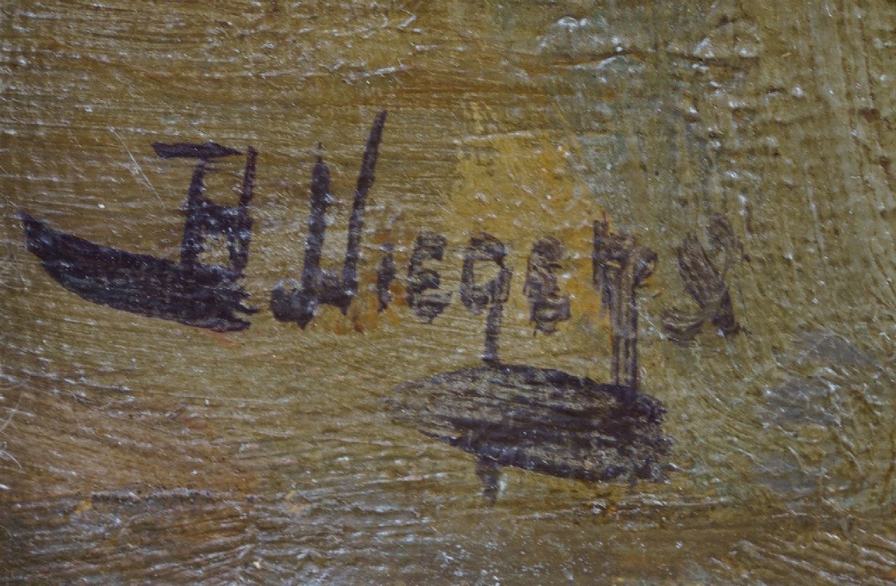 Ben Viegers signatures The Bartholomeusbrug in Delft in summer