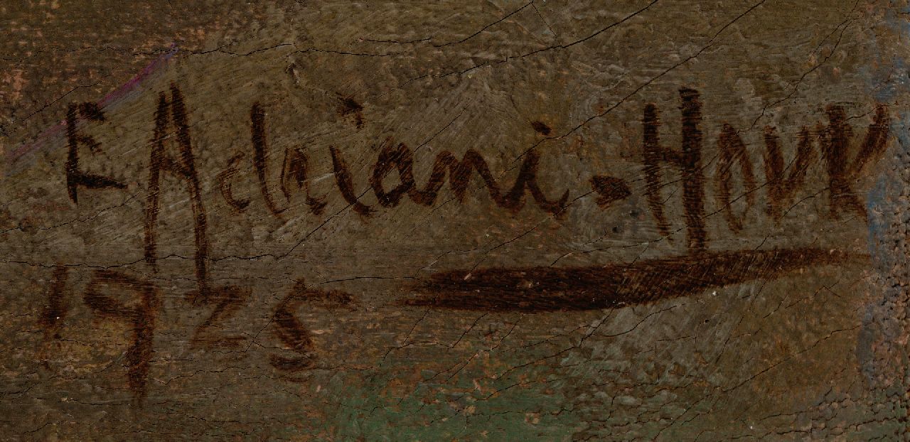 Elisabeth Adriani-Hovy signatures The river Vecht near Oud-Zuilen