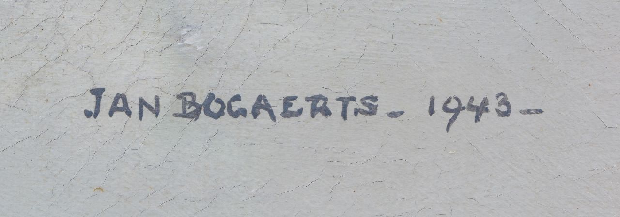 Jan Bogaerts signatures Still life with blue bottle and jars