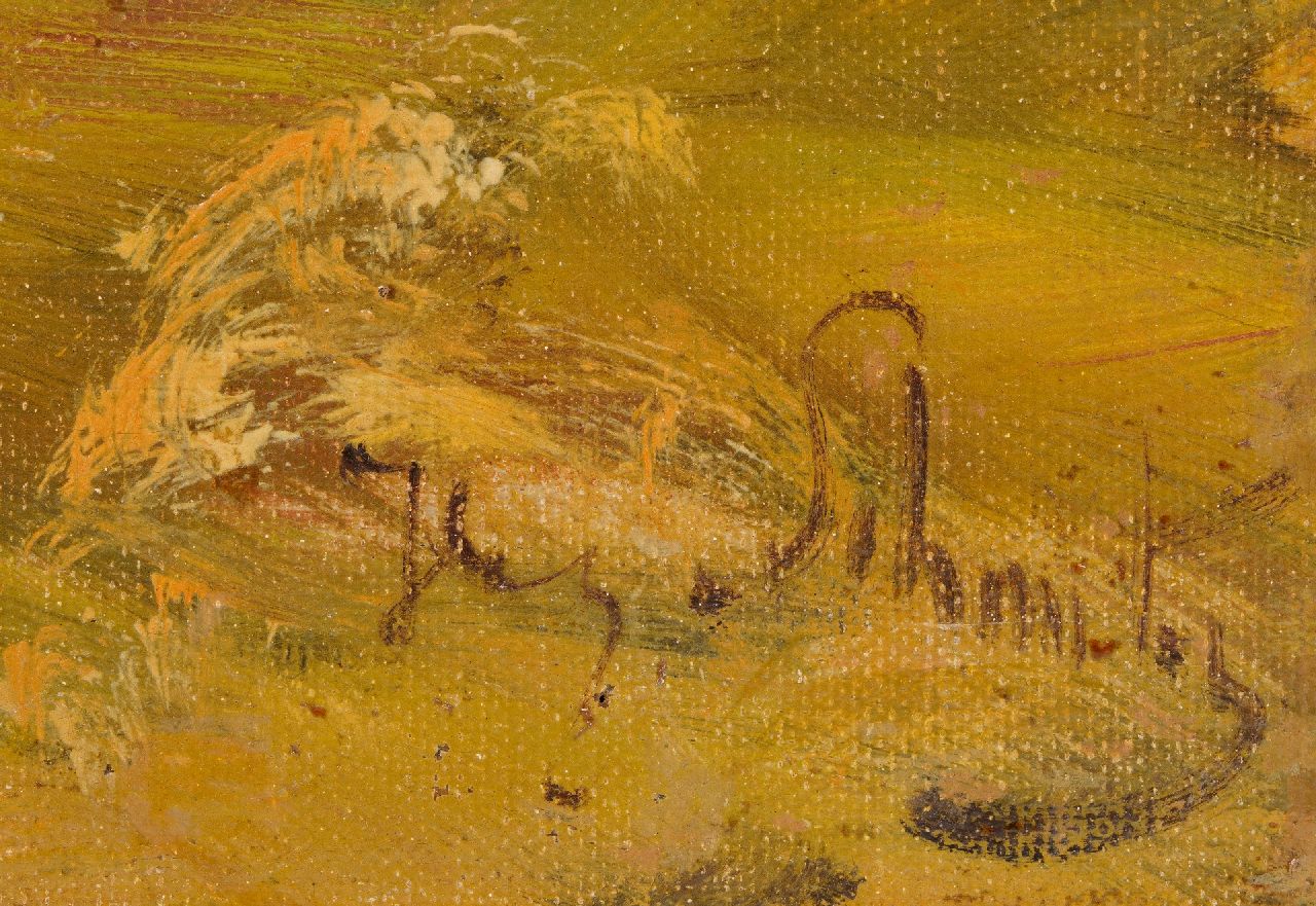 Henry Schouten signatures Black rooster with chickens
