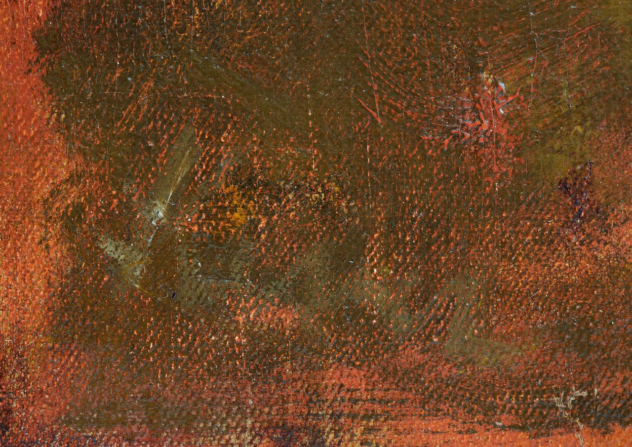 Hein Kever signatures A farm interior with a mother and her children