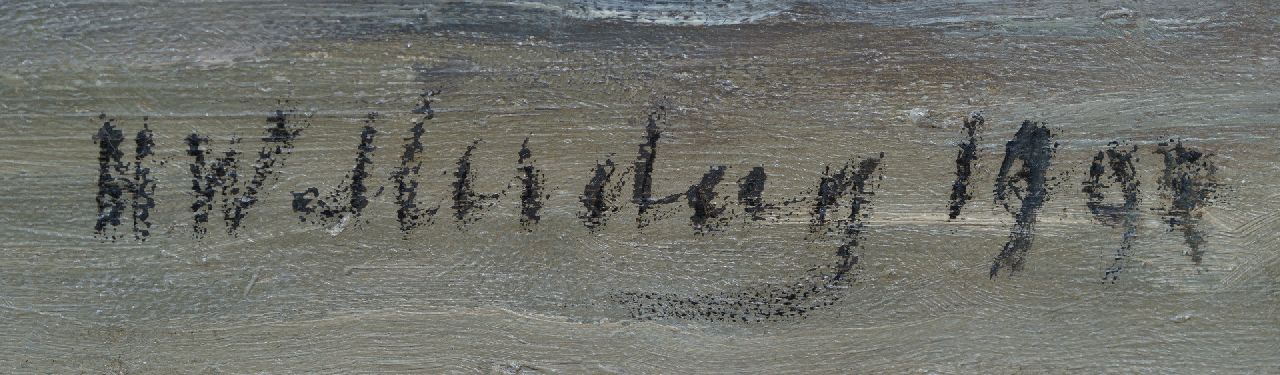 Hendrik Willem Mesdag signatures Bomschuiten aan de kust