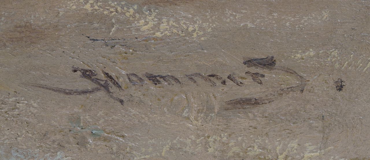 Bernard Blommers signatures Selling fish on the beach of Scheveningen