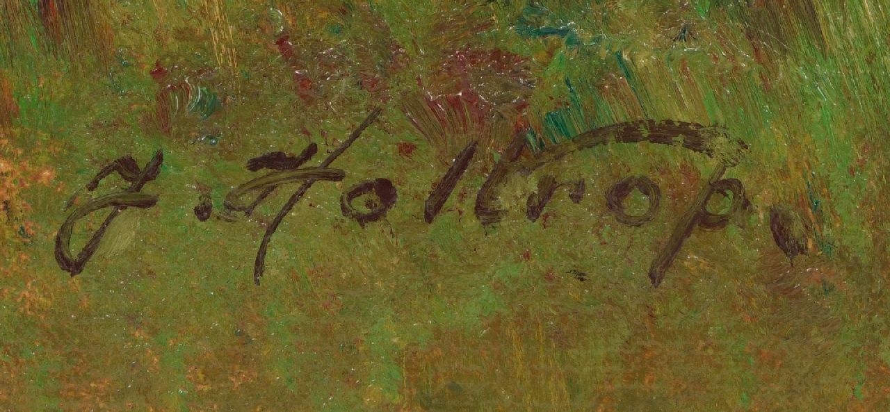 Jan Holtrup signatures Plowing farmer at Groesbeek