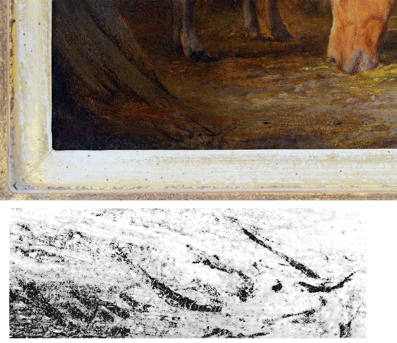 Pieter Frederik van Os signatures Horse and donkey in stable