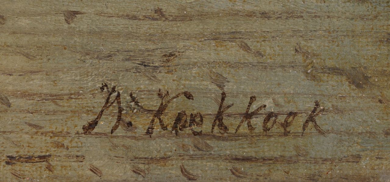 Willem Koekkoek signatures Dutch street with figures
