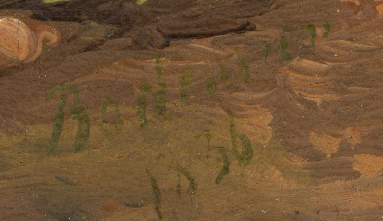 Willem Bodeman signatures Hirtenpaar mit Schafen an einer Hütte