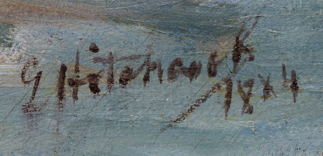 George Hitchcock signatures Fishing boats at Egmond