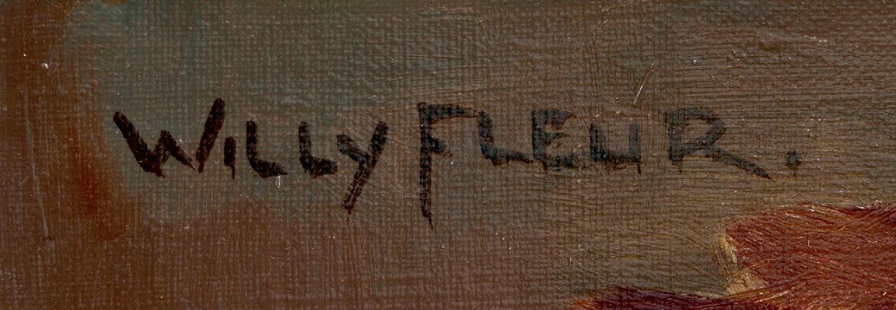 Willy Fleur signatures Still life of blooming azaleas on a table
