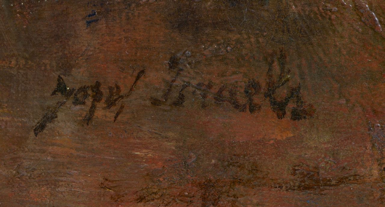 Jozef Israëls signatures At the cooking pot