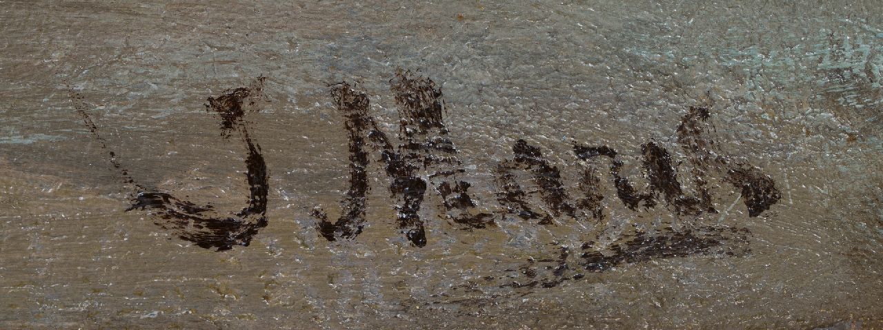 Jacob Maris signatures On the beach at Scheveningen