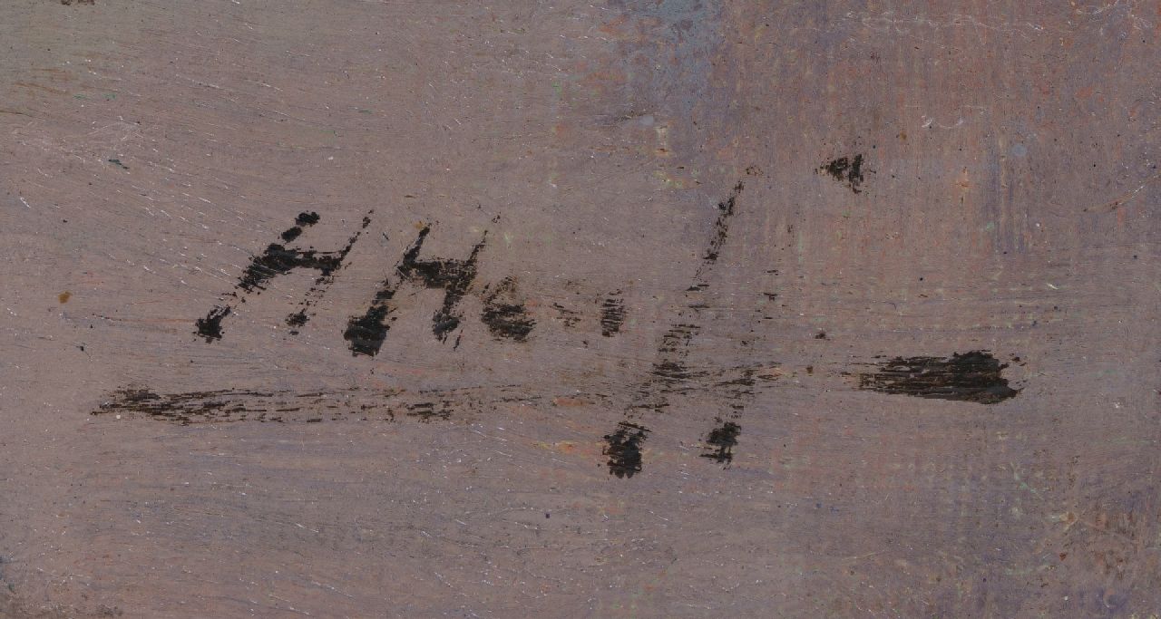 Herman Heuff signatures The Prins Hendrikkade with the Scheierstoren, Amsterdam