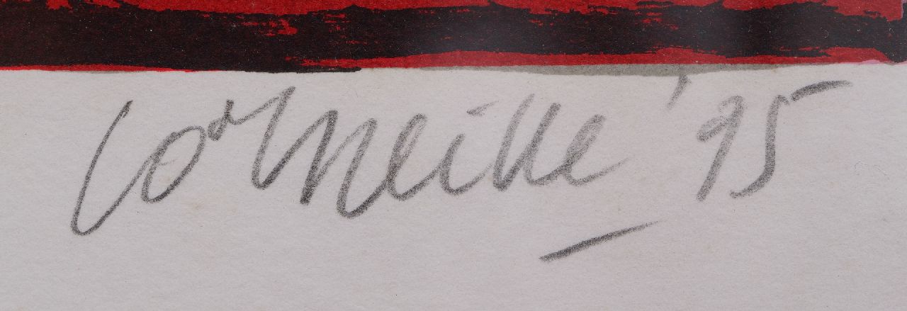 Corneille signatures Woman, cat and birds