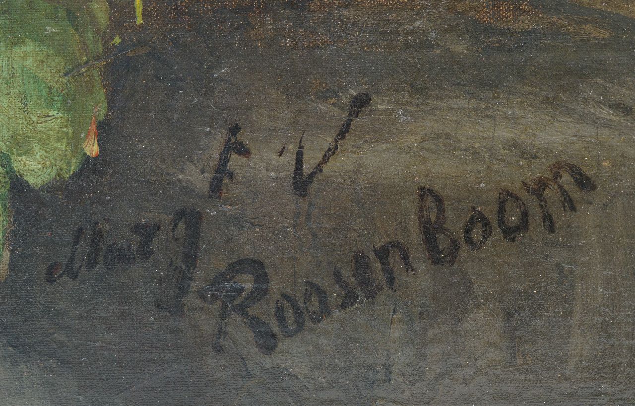 Margaretha Roosenboom signatures Chrysanthemums on a stone ledge