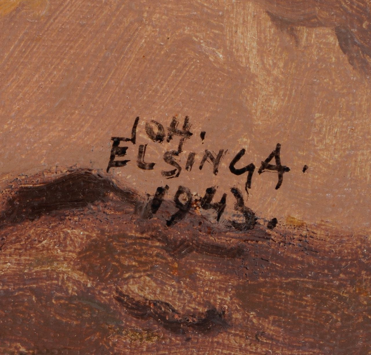 Joh Elsinga signatures Veluwe landscape near Ede, Nieuw Reemst