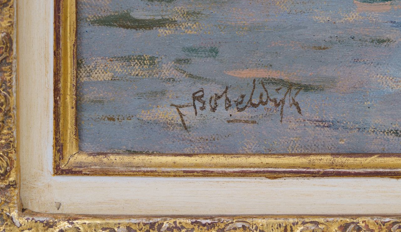 Felicien Bobeldijk signatures A view of De Buitenkant (Prins Hendrikkade), Amsterdam