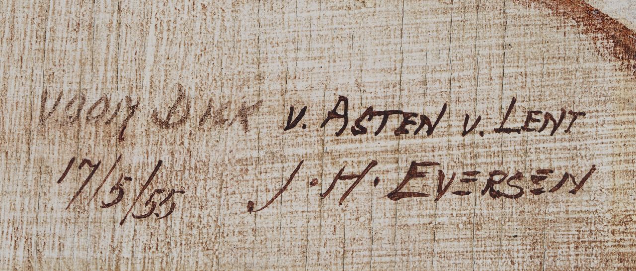 Jan Eversen signatures Portrait of a Dachshund