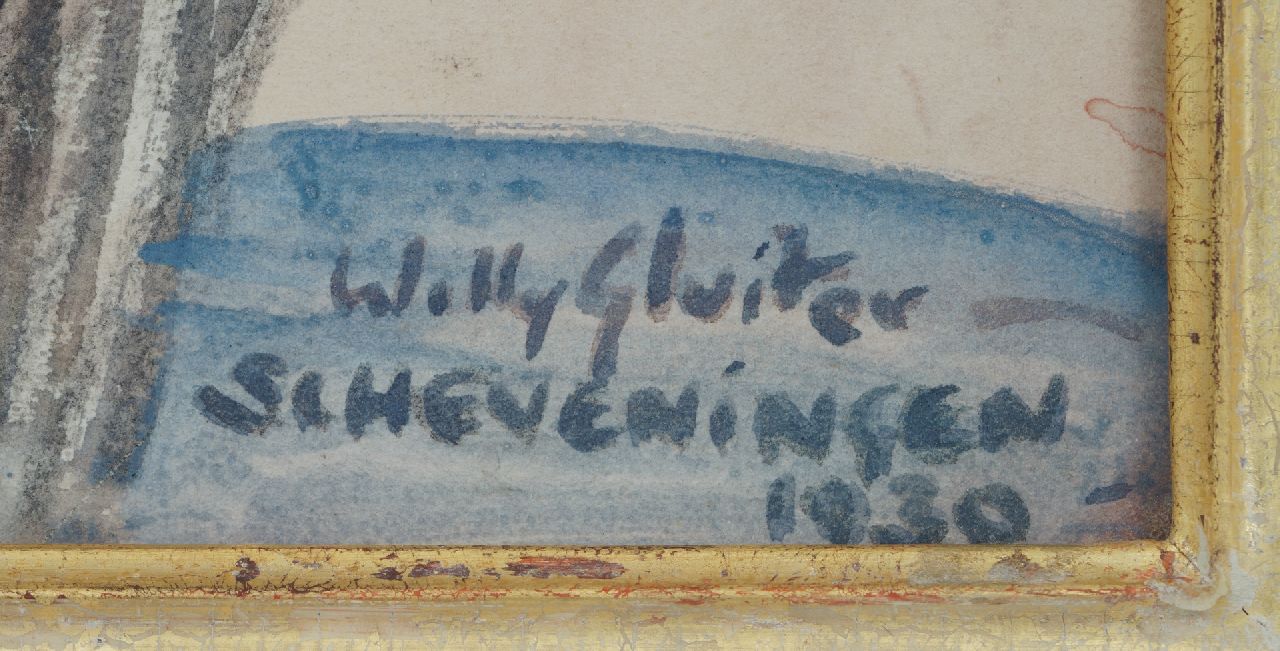 Willy Sluiter signatures On the Scheveningen boulevard, in the morning