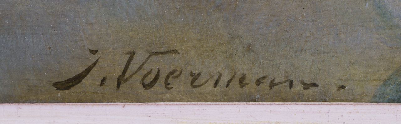 Jan Voerman sr. signatures A view of the river IJssel with Hattem in the distance