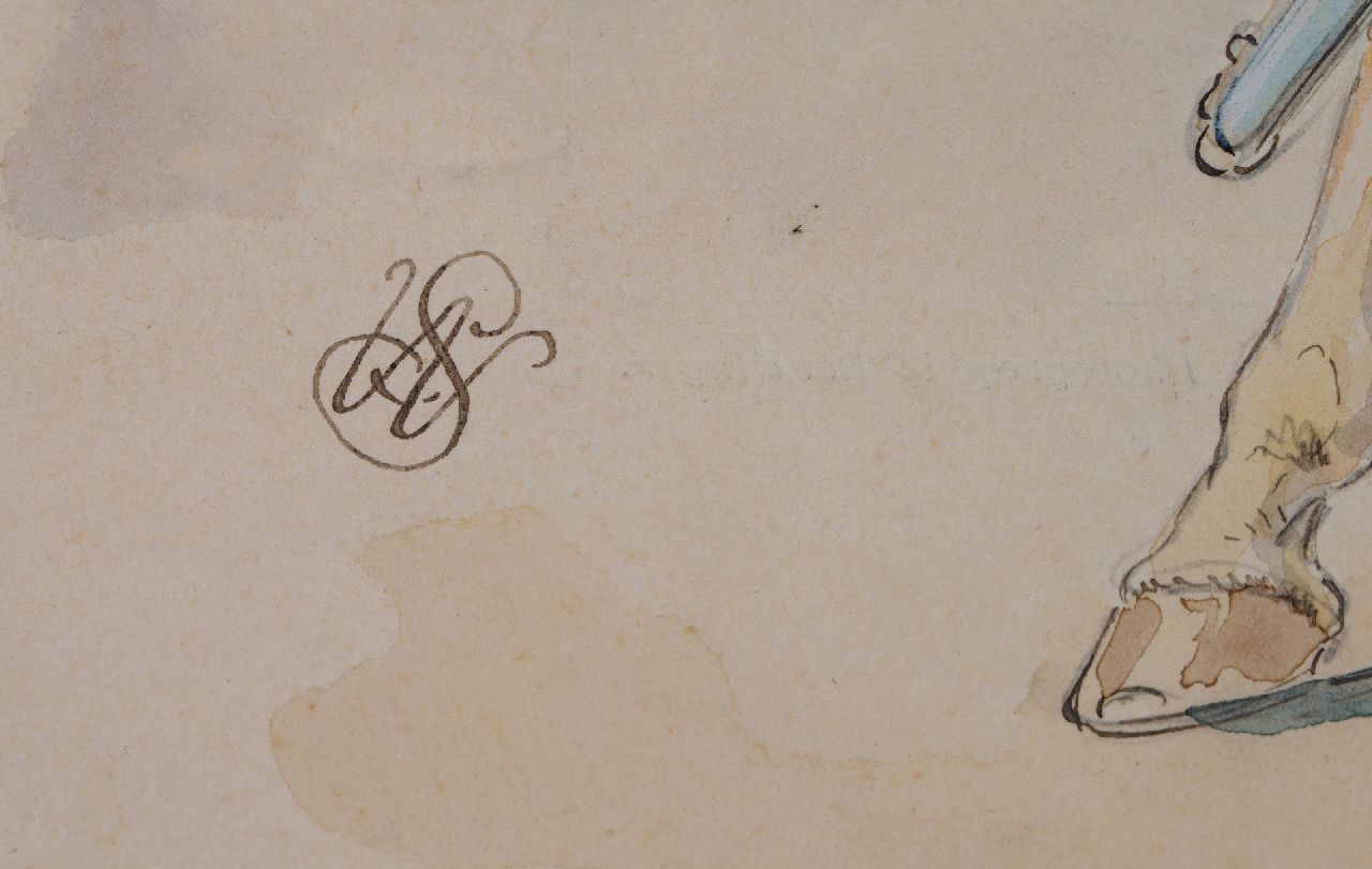 Willem Constantijn Staring signatures Dragoon next to his horse