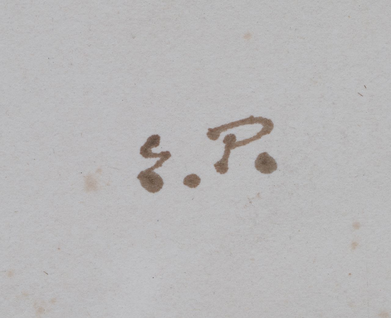 Evert Pieters signatures Lineman on a horse on the beach