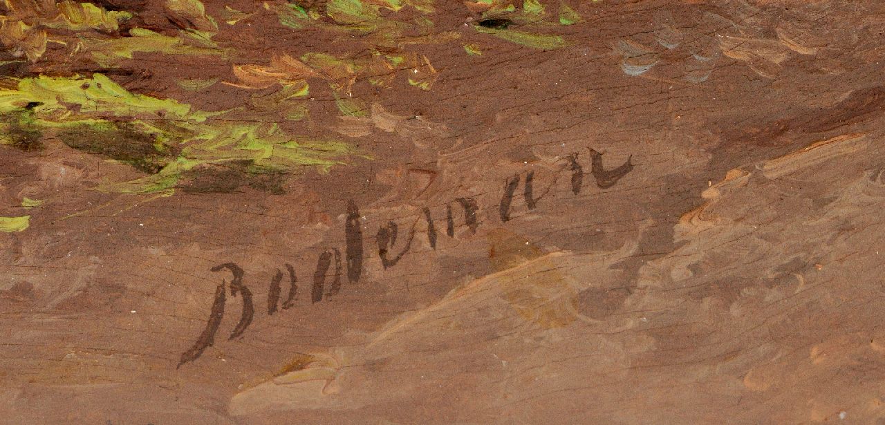 Willem Bodeman signatures A farmer's wife with cattle and a traveler on a forest path