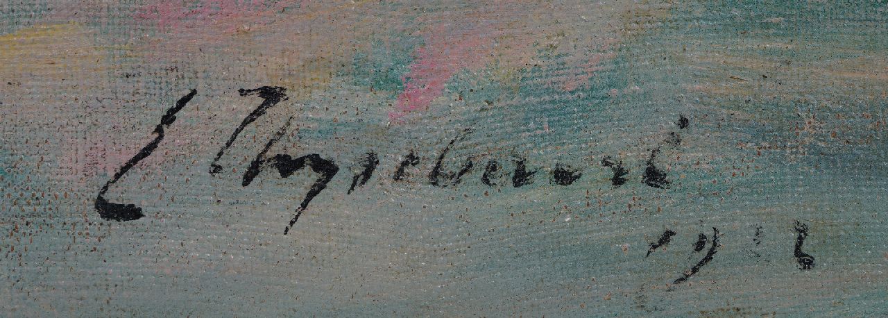 Emile Thysebaert signatures In the fabric shop