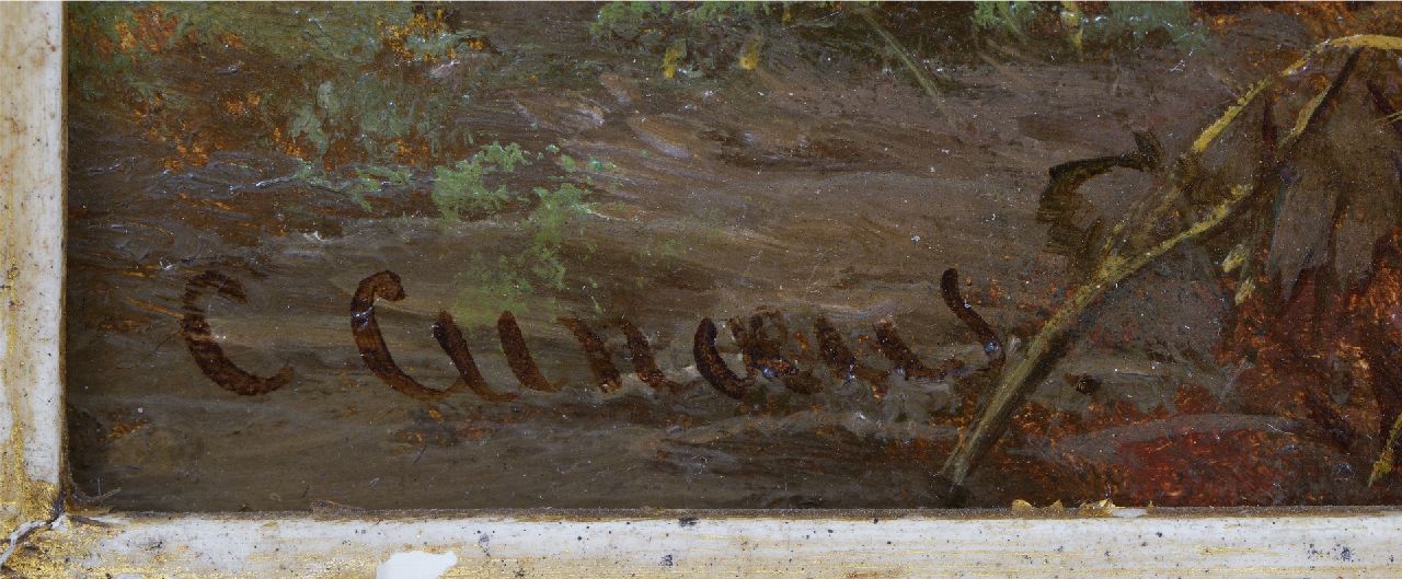 Conradijn Cunaeus signatures Hunting scene near Barneveld, the Oude Kerk in the distance