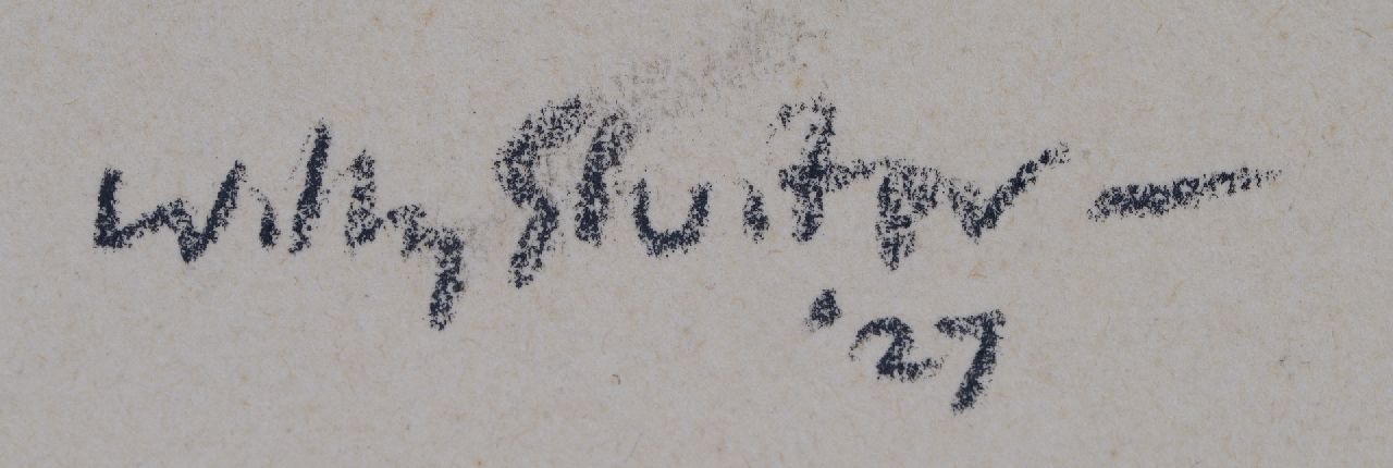 Willy Sluiter signatures Laughing man with cigarette