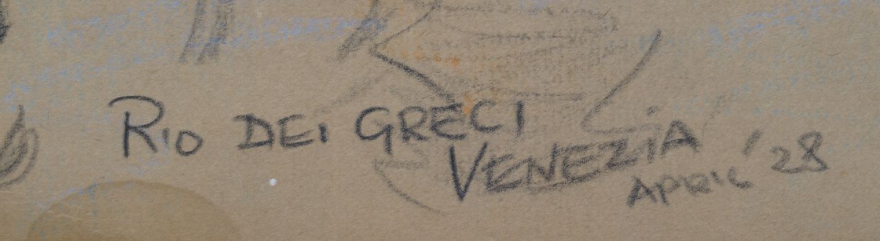 Willy Sluiter signatures The Rio dei Greci, Venice
