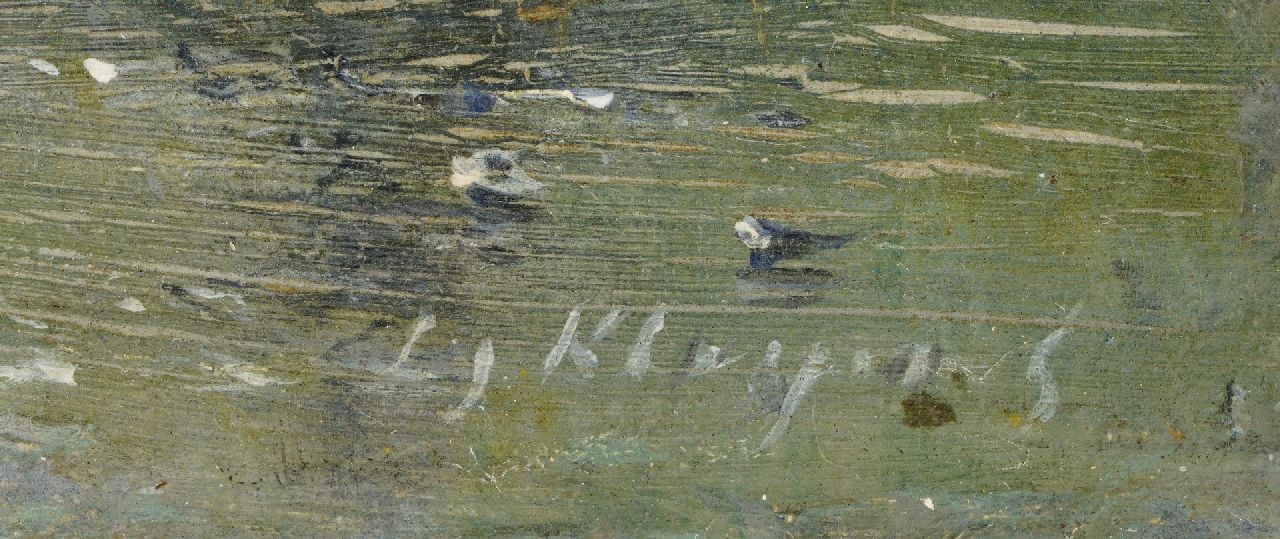 Lodewijk Johannes Kleijn signatures Ice scene with skaters and sleds