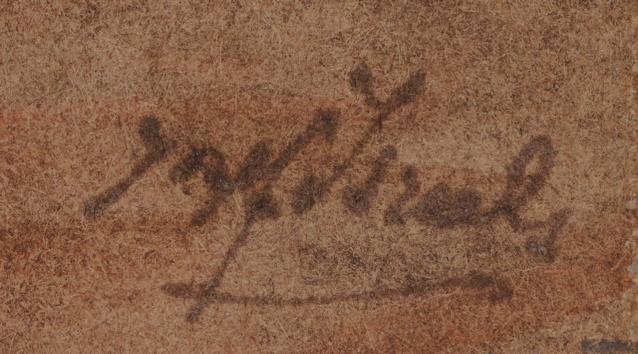 Jozef Israëls signatures Having breakfast