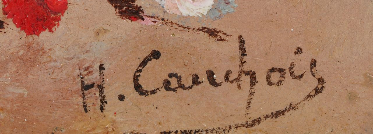 Eugène-Henri Cauchois signatures Flower still life