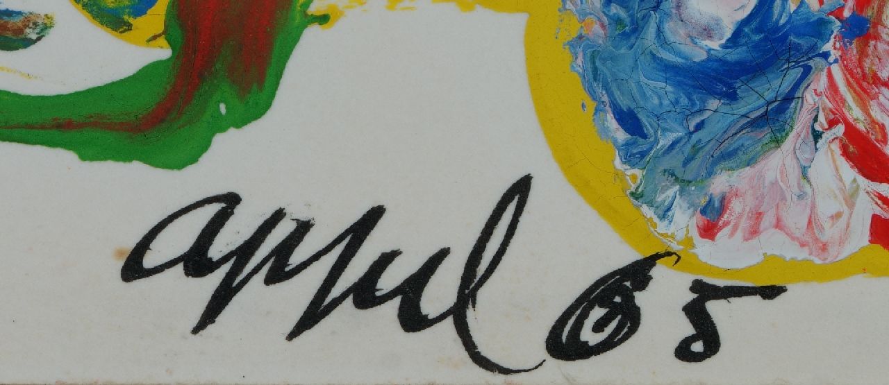 Karel Appel signatures Postcard to Simon Vinkenoog