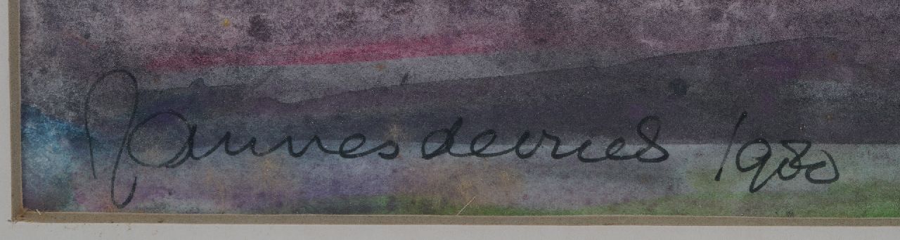 Jannes de Vries signatures Farmyard in Drenthe