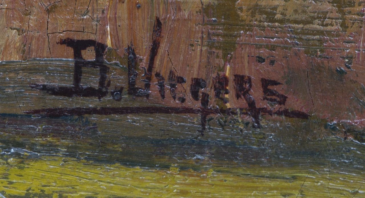 Ben Viegers signatures het Huis te Hoorn in Rijswijk with a lady and child