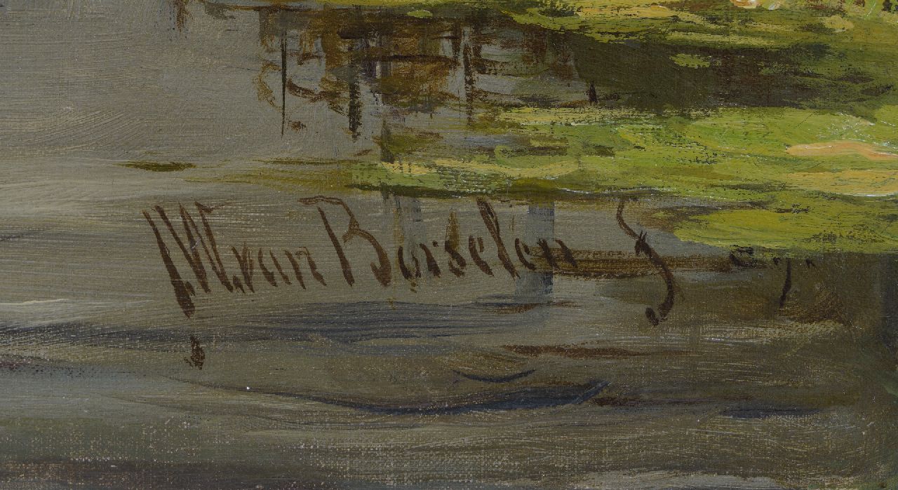 Jan Willem van Borselen signatures View of the lake at Nieuwkoop in stormy weather