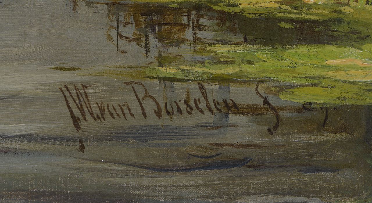 Jan Willem van Borselen signatures View of the lake at Nieuwkoop in stormy weather