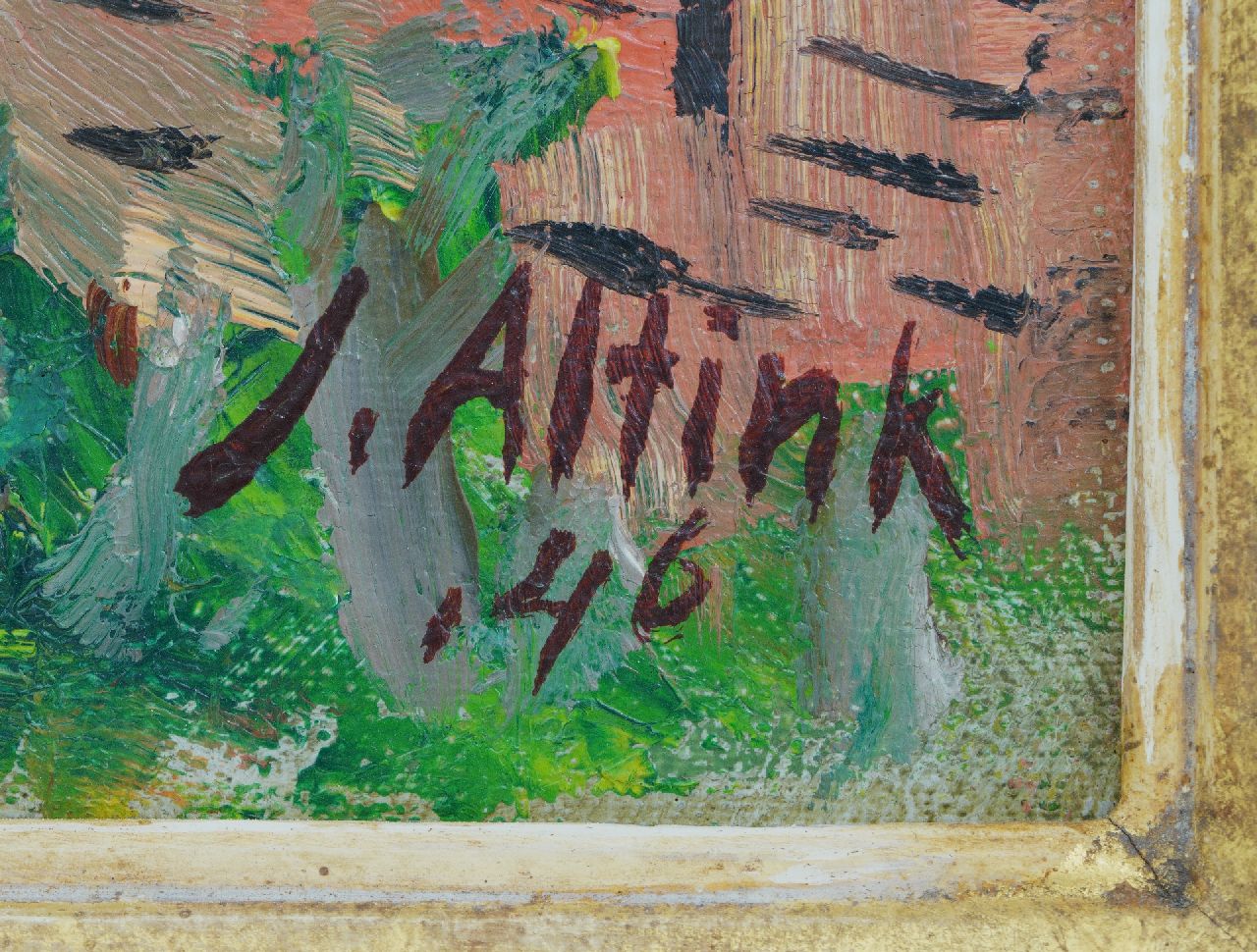 Jan Altink signatures A farm in a summer landscape