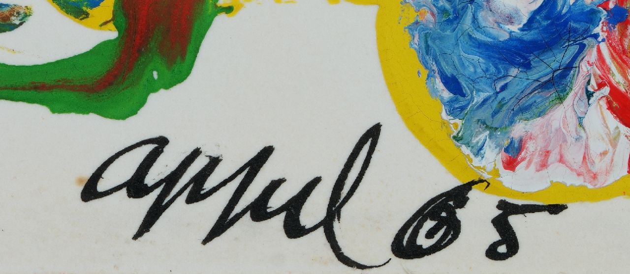 Karel Appel signatures Postcard to Simon Vinkenoog